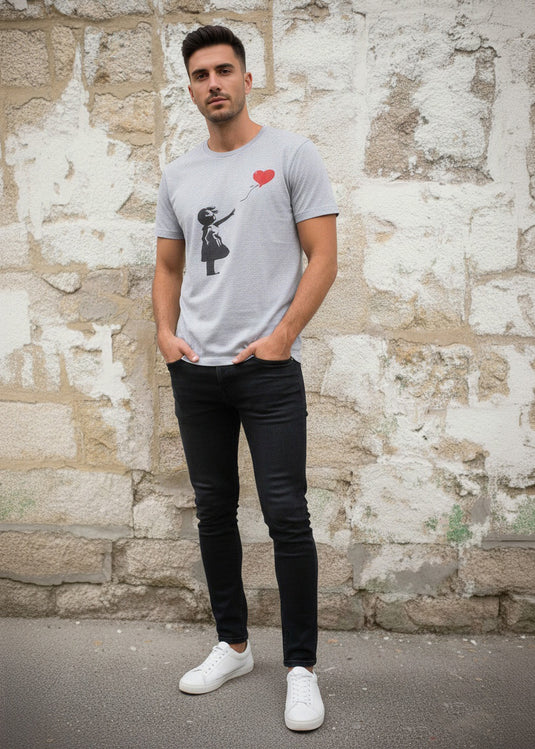 T-shirt - Girl with Balloon Grau