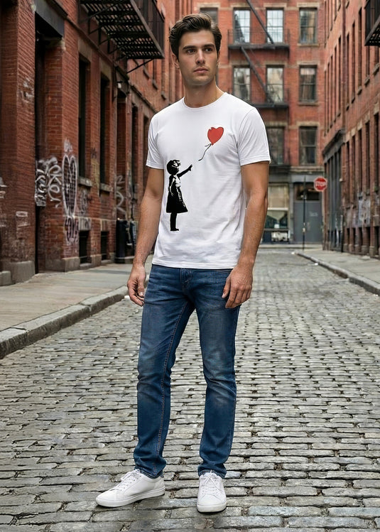 T-shirt - Girl with Balloon Weiß