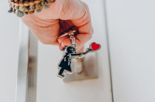 Metall Schlüsselanhänger - Girl with Balloon