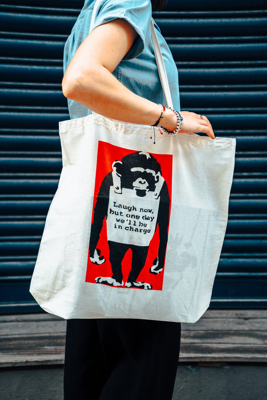 Jutebeutel klein - Laugh Now Rot