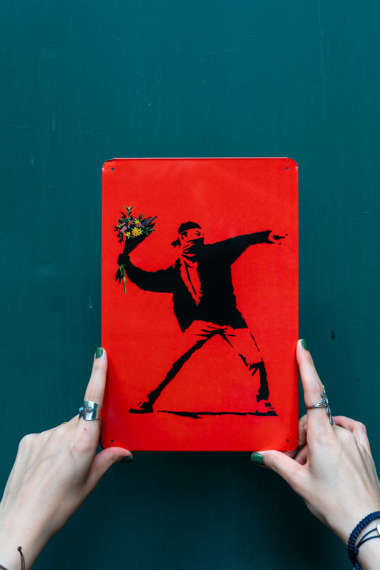 Metall Platte - Flower Thrower (Rot)