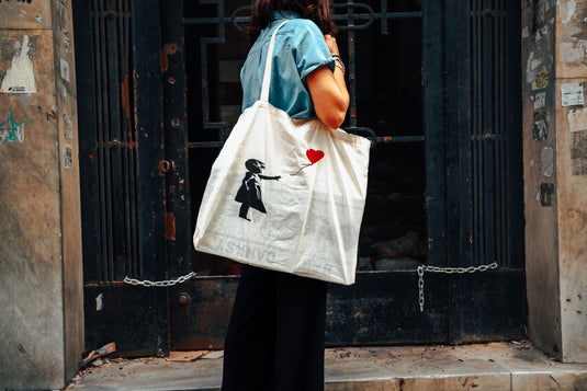 Jutebeutel groß - Girl with Balloon