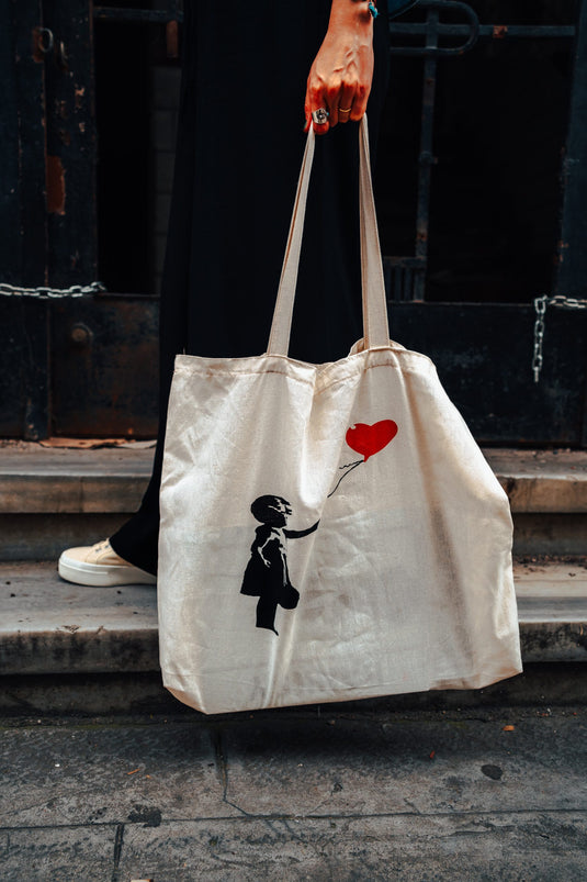 Jutebeutel groß - Girl with Balloon