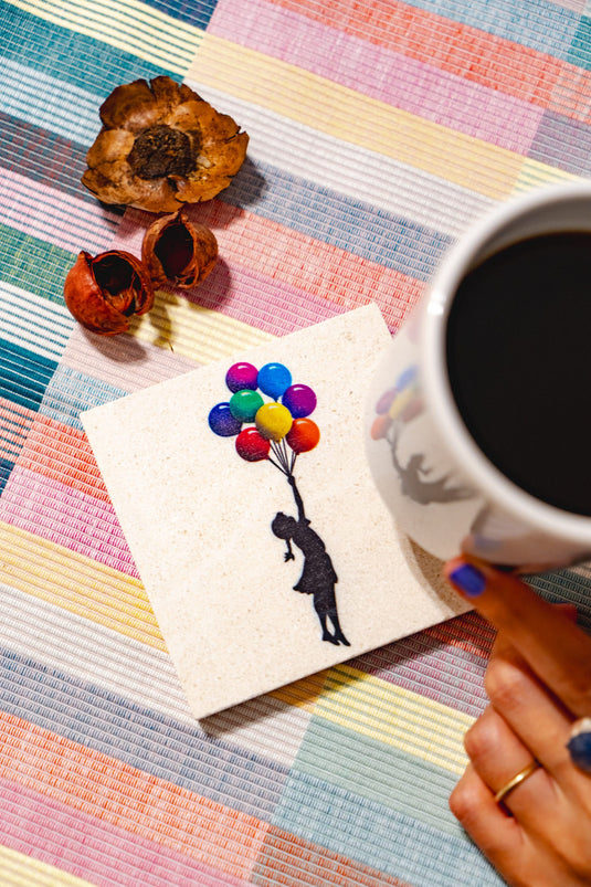 Stein Untersetzer - Floating Girl