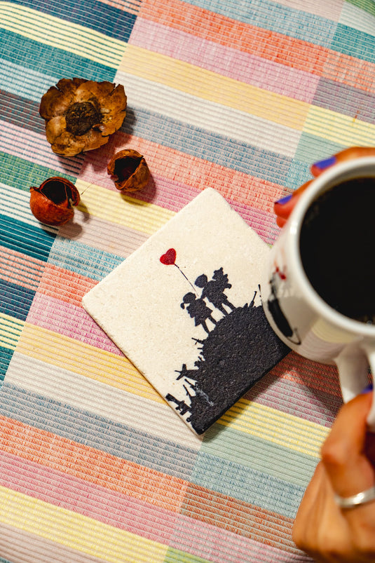 Stein Untersetzer - Kids On Guns