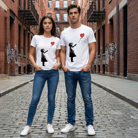 T-shirt - Girl with Balloon Weiß