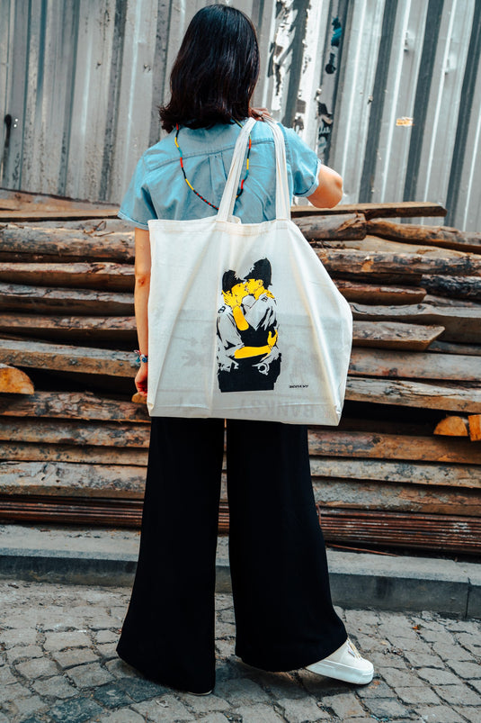 Jutebeutel groß - Kissing Copper