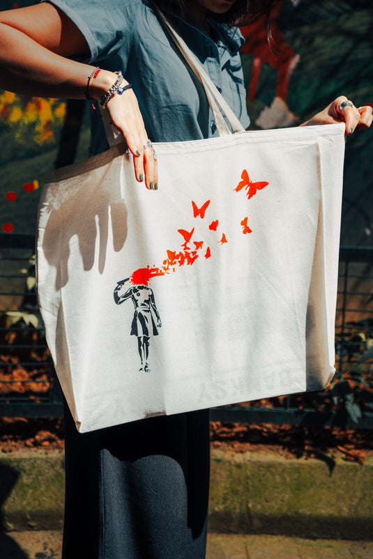 Jutebeutel groß - Butterfly Girl