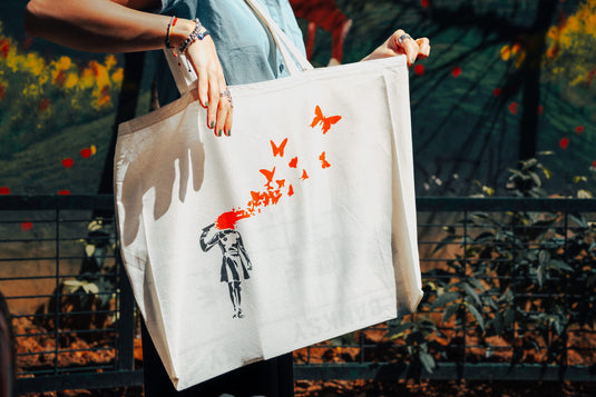 Jutebeutel groß - Butterfly Girl