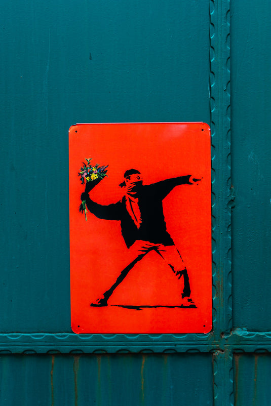 Metall Platte - Flower Thrower (Rot)