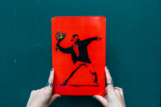 Metall Platte - Flower Thrower (Rot)