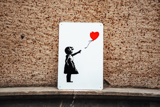 Metall Platte - Girl with Balloon