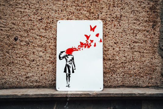 Metall Platte - Butterfly Girl