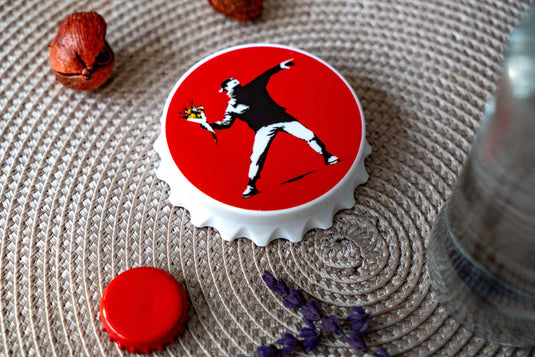 Magnet Flaschenöffner - Flower Thrower (Rot)